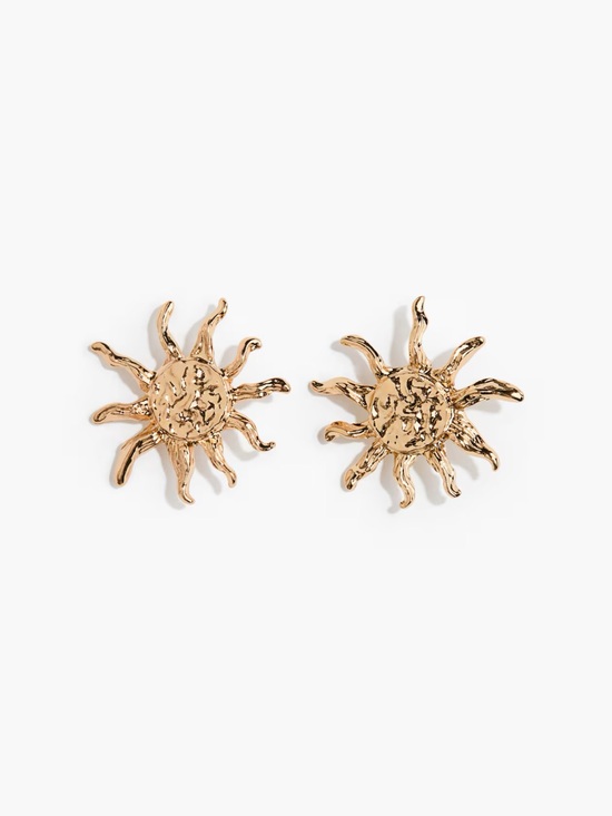 Anthropologie Jewelry - Gold Sun Statement Stud Earrings